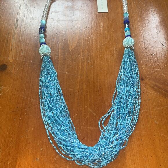 M. Haskell Elegant Blue Beaded Necklace NWT - Picture 3 of 3